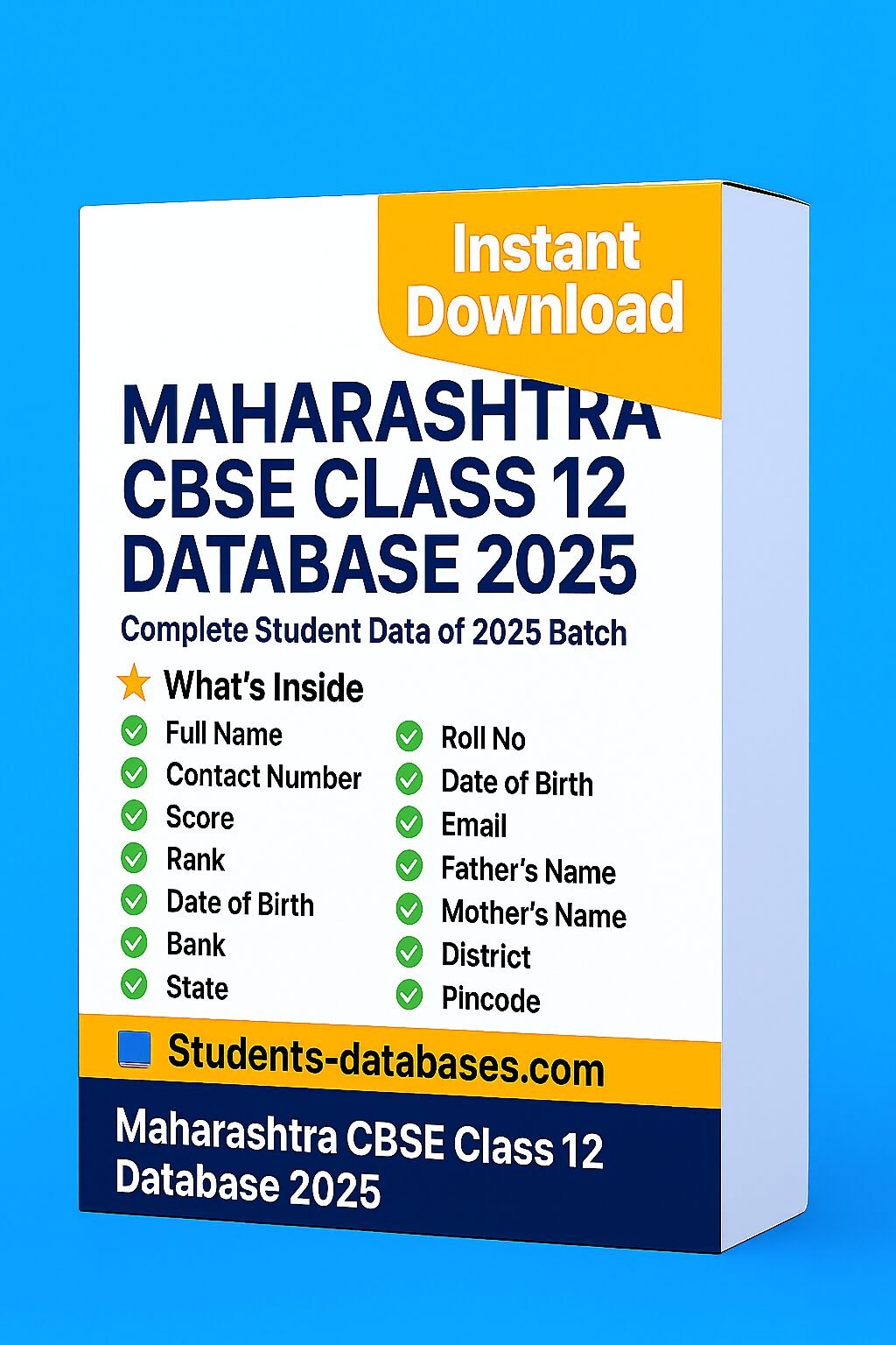 Maharashtra CBSE Class 12 Database 2025 Maharashtra CBSE Class 12 Database 2025 - Image 1