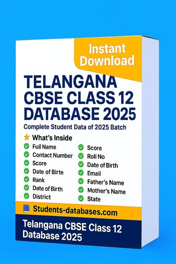 Telangana CBSE Class 12 Database 2025