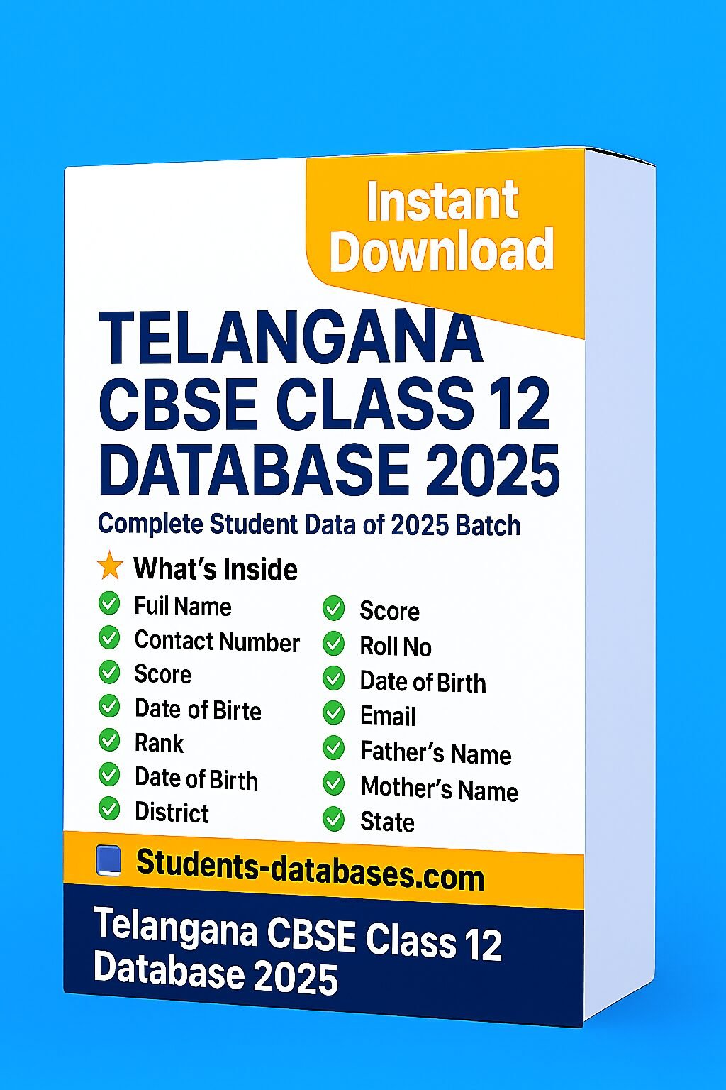 Telangana CBSE Class 12 Database 2025 Telangana CBSE Class 12 Database 2025 - Image 1