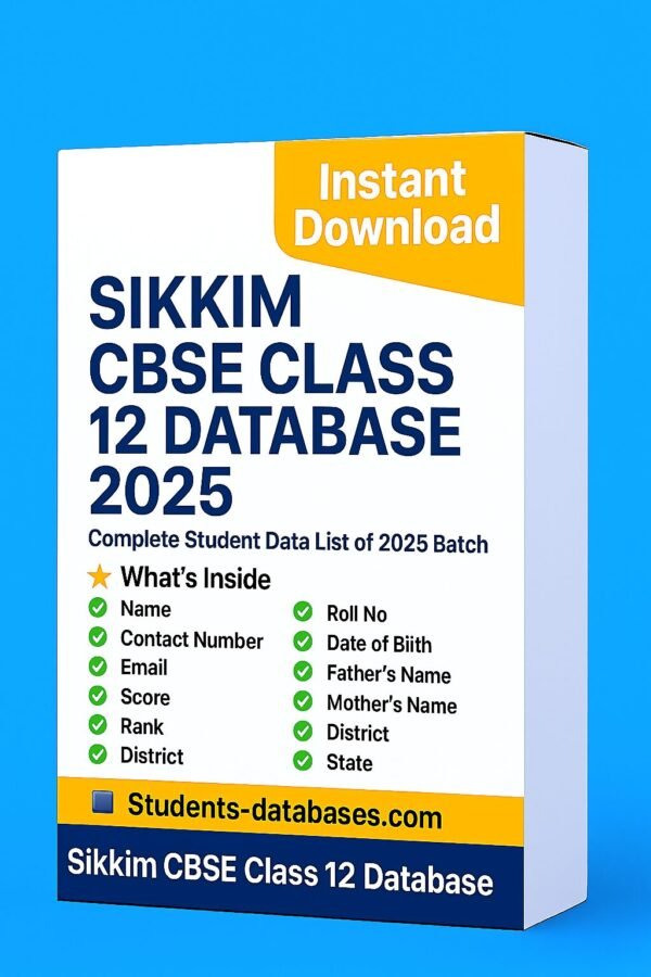 Sikkim CBSE Class 12 Database 2025